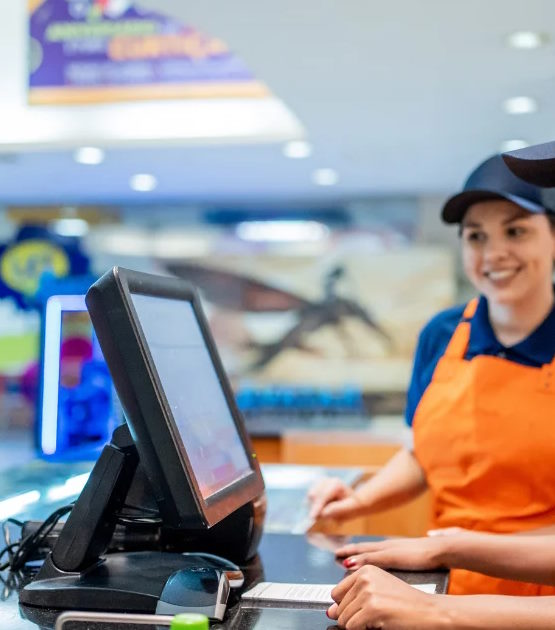 Frente de Caixa e Pedidos Online.